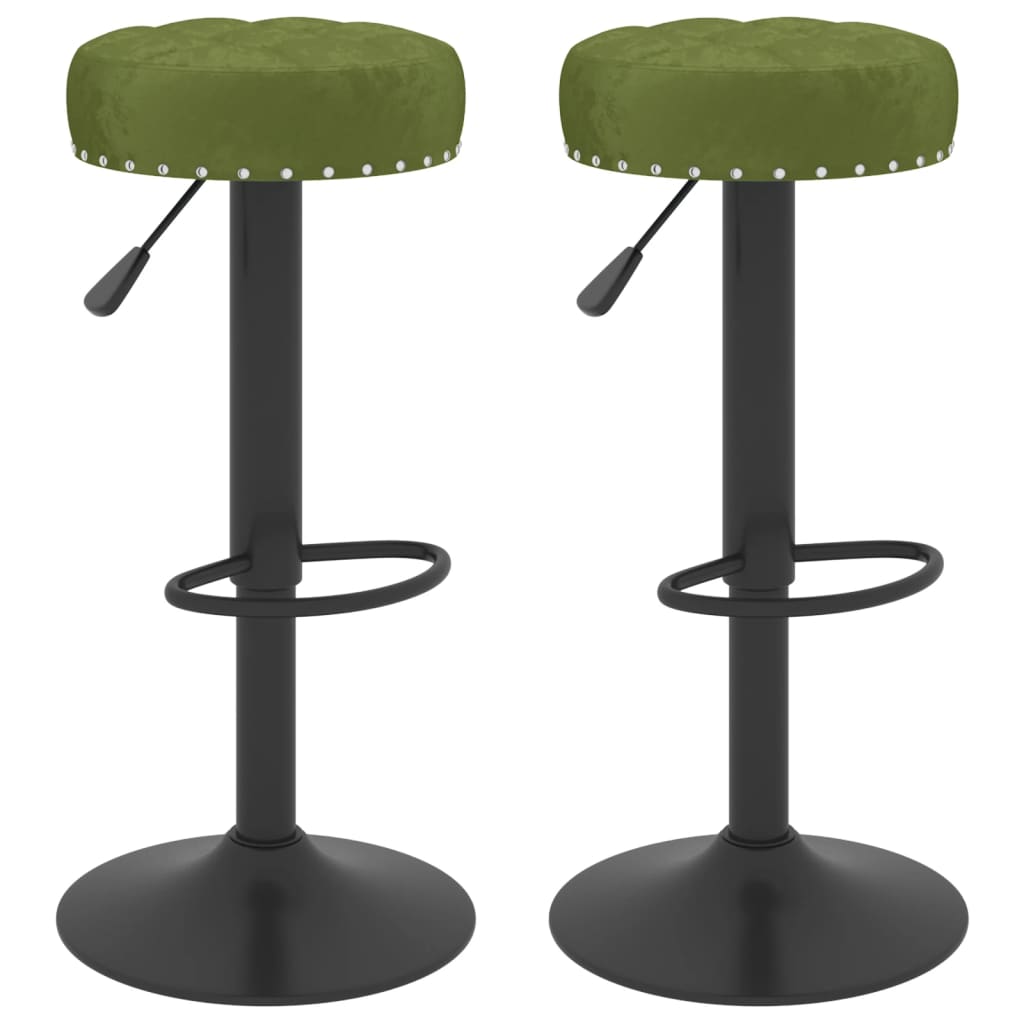 Tabourets de bar lot de 2 vert clair velours Tabourets de bar vidaXL   