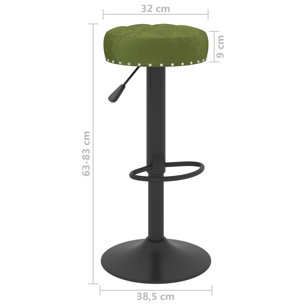 Tabourets de bar lot de 2 vert clair velours Tabourets de bar vidaXL   