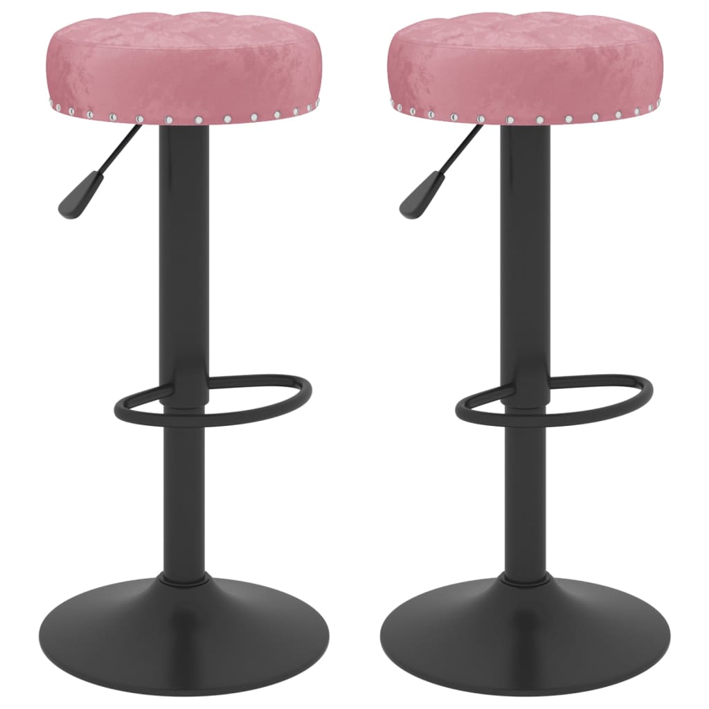 Tabourets de bar lot de 2 rose velours Tabourets de bar vidaXL   