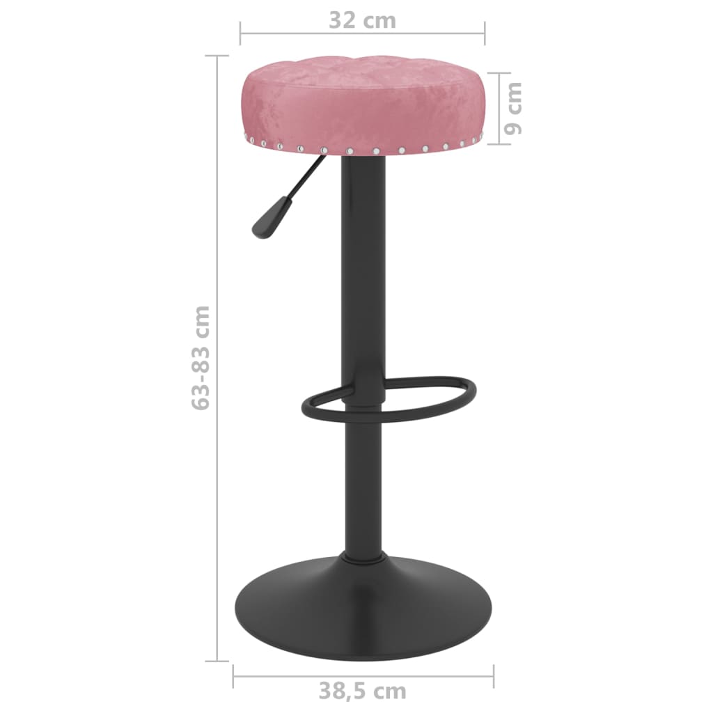 Tabourets de bar lot de 2 rose velours Tabourets de bar vidaXL   