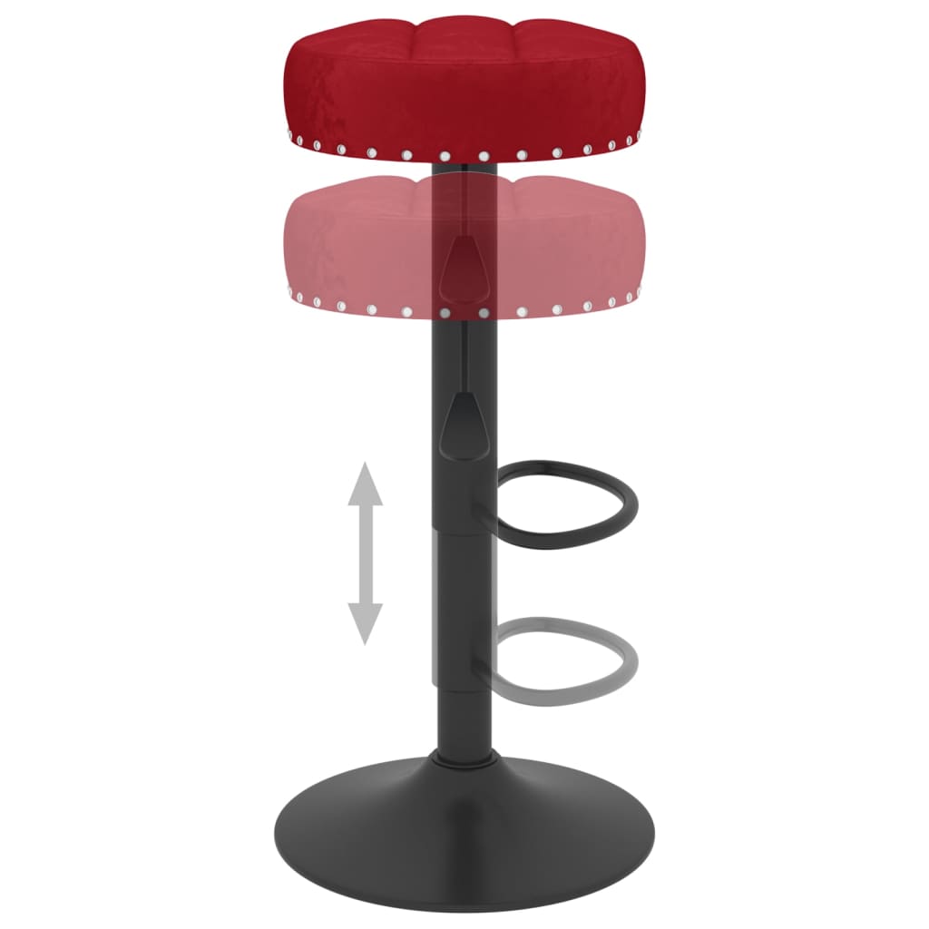 Tabourets de bar lot de 2 rouge bordeaux velours Tabourets de bar vidaXL   