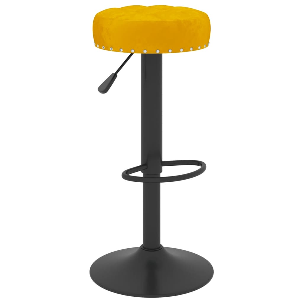 vidaXL Tabourets de bar lot de 2 jaune moutarde velours Tabourets de bar vidaXL