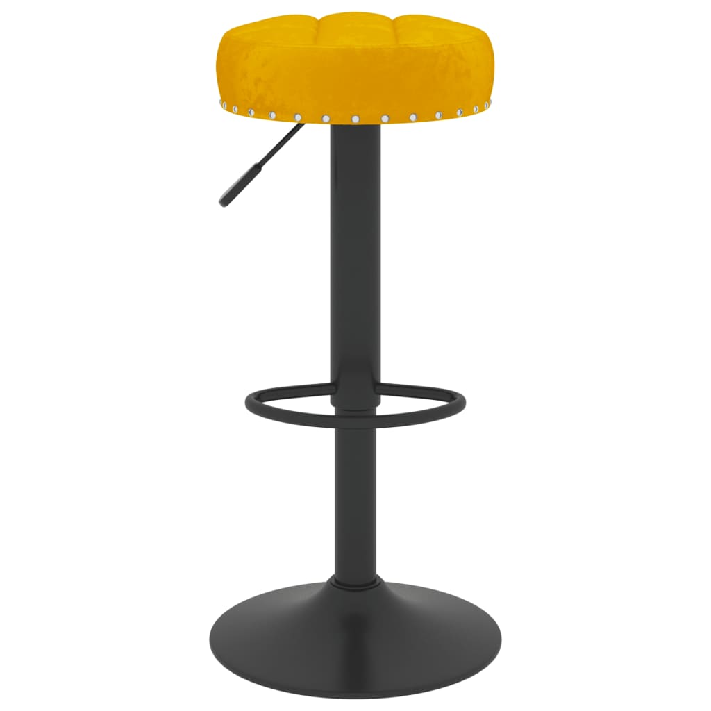 vidaXL Tabourets de bar lot de 2 jaune moutarde velours Tabourets de bar vidaXL