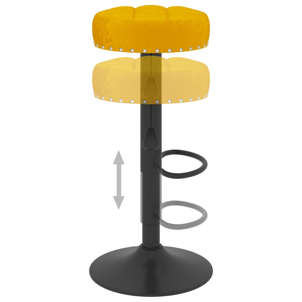 vidaXL Tabourets de bar lot de 2 jaune moutarde velours Tabourets de bar vidaXL