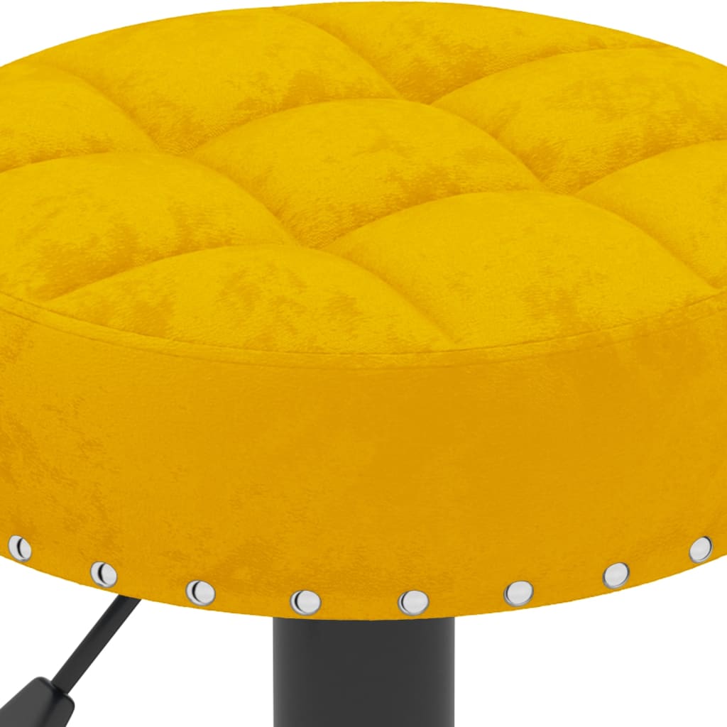 vidaXL Tabourets de bar lot de 2 jaune moutarde velours Tabourets de bar vidaXL