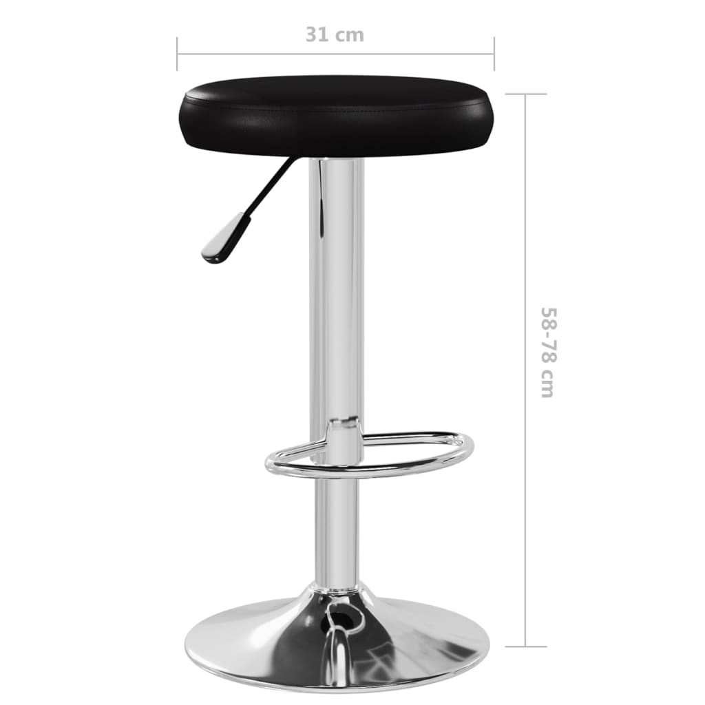 Tabourets de bar lot de 2 noir similicuir Tabourets de bar vidaXL   