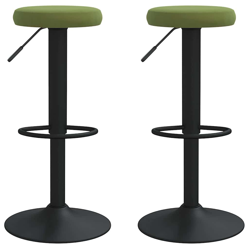 Tabourets de bar lot de 2 vert clair velours Tabourets de bar vidaXL