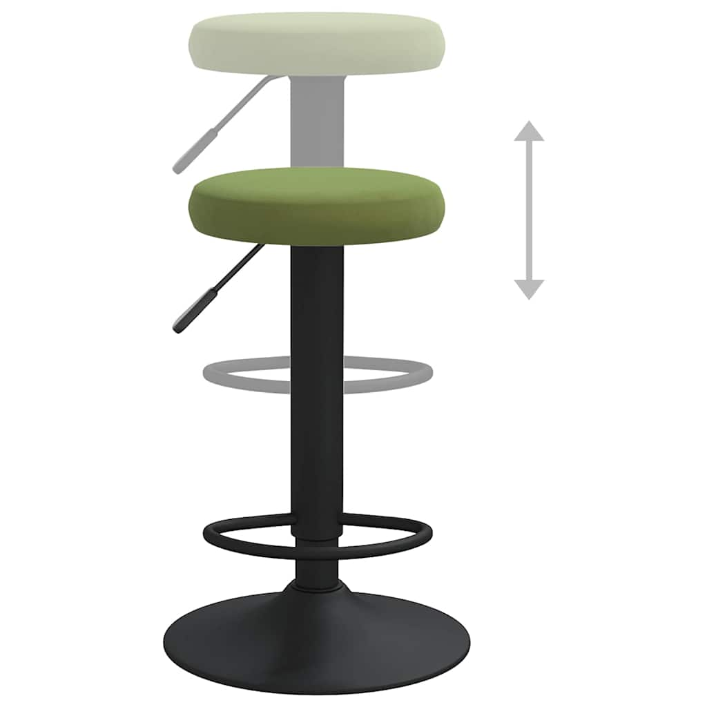 Tabourets de bar lot de 2 vert clair velours Tabourets de bar vidaXL