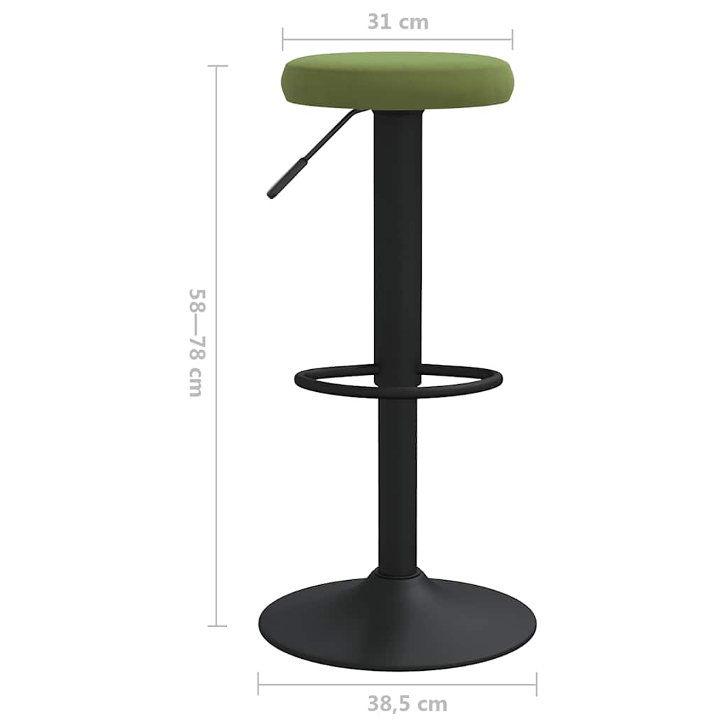 Tabourets de bar lot de 2 vert clair velours Tabourets de bar vidaXL