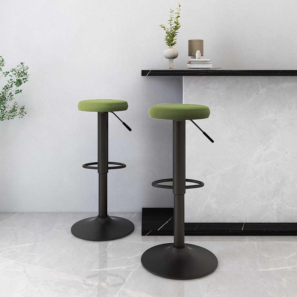 Tabourets de bar lot de 2 vert clair velours Tabourets de bar vidaXL