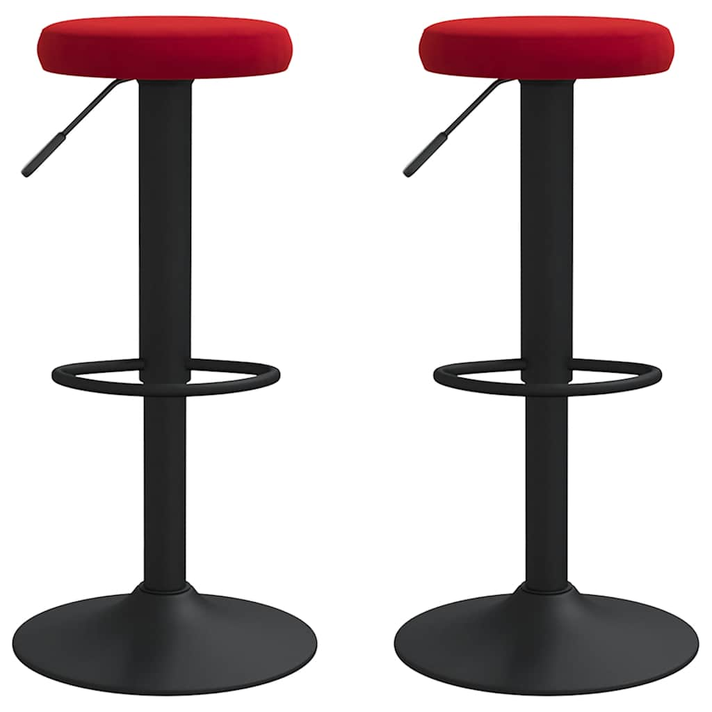 Tabourets de bar lot de 2 rouge bordeaux velours Tabourets de bar vidaXL