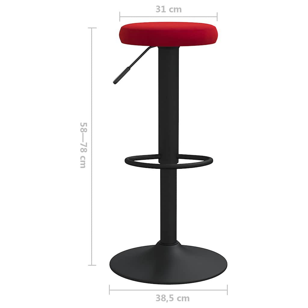 Tabourets de bar lot de 2 rouge bordeaux velours Tabourets de bar vidaXL