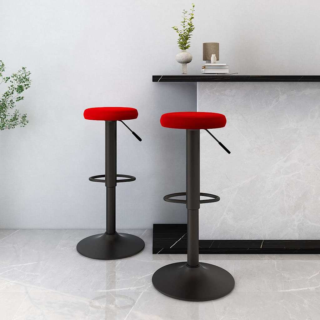 Tabourets de bar lot de 2 rouge bordeaux velours Tabourets de bar vidaXL