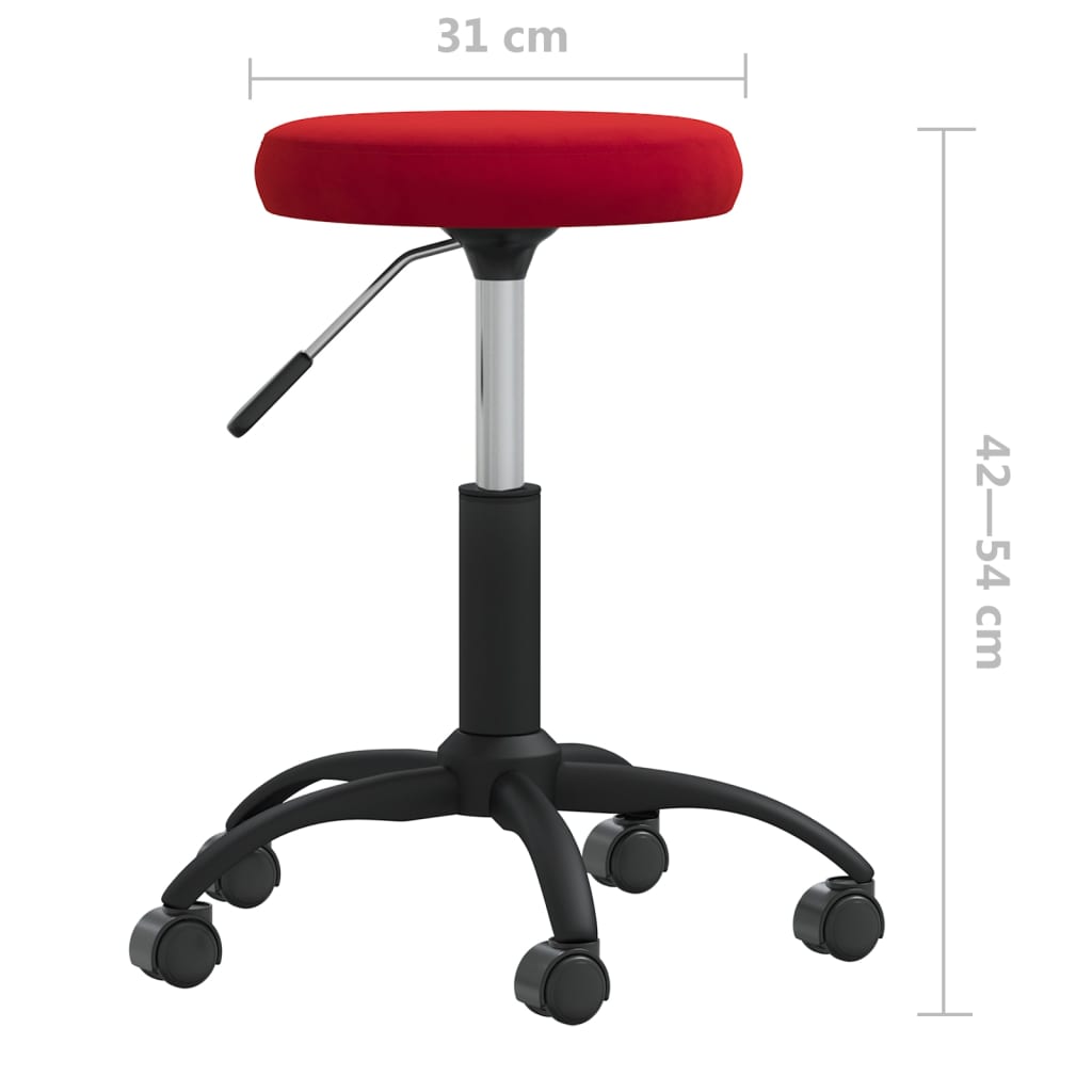 Chaise pivotante de bureau Rouge bordeaux Velours - Xios Store SNC