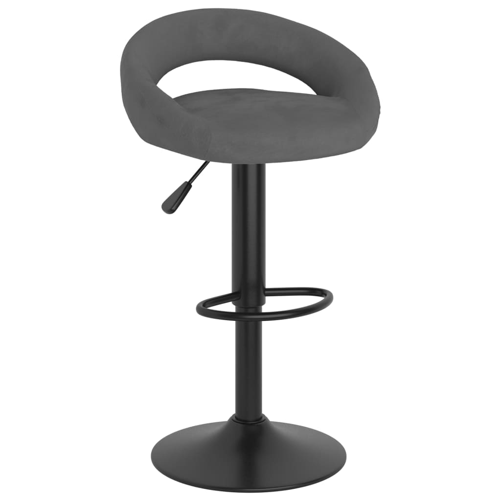 Tabourets de bar lot de 2 gris foncé velours Tabourets de bar vidaXL   