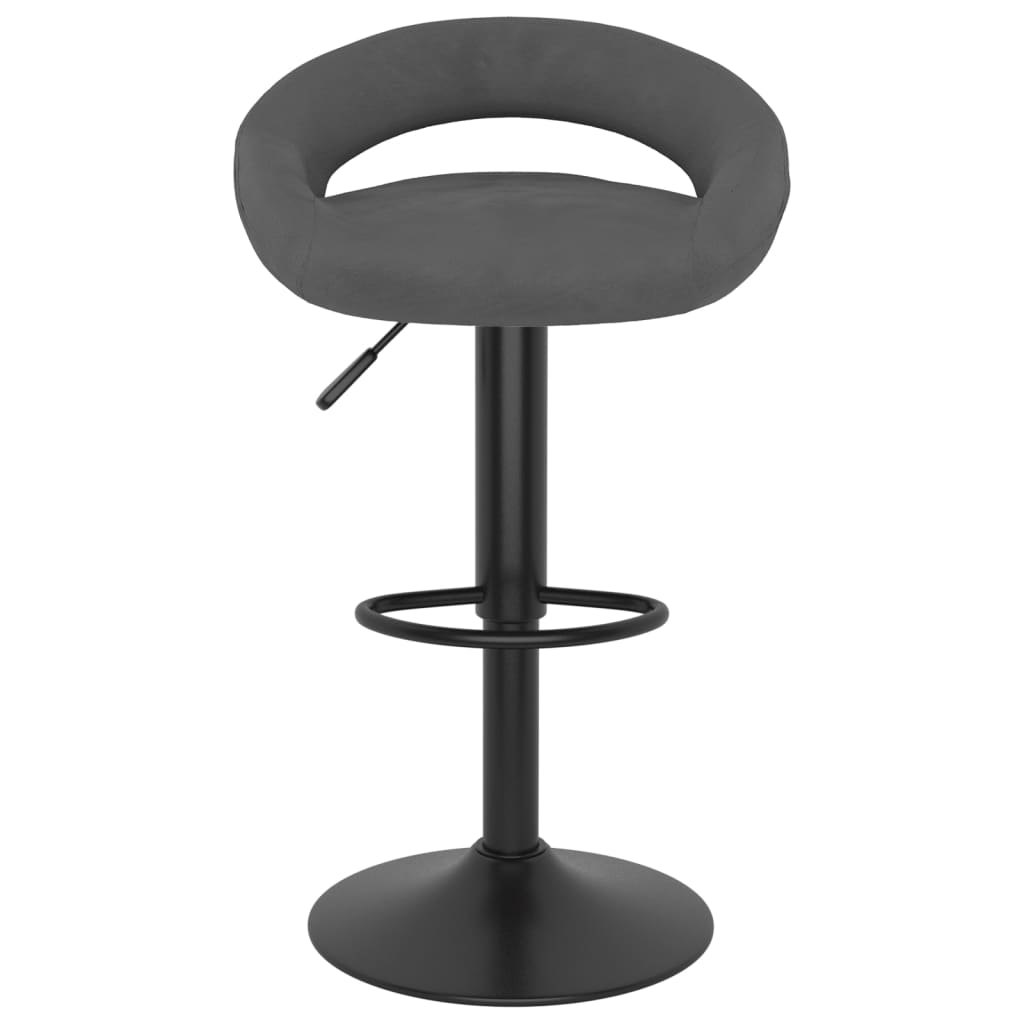 Tabourets de bar lot de 2 gris foncé velours Tabourets de bar vidaXL   