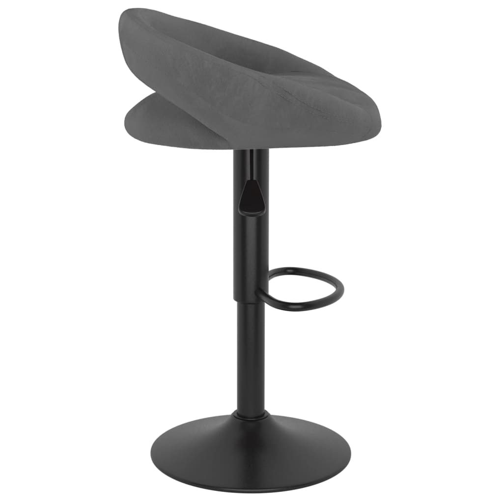 Tabourets de bar lot de 2 gris foncé velours Tabourets de bar vidaXL   