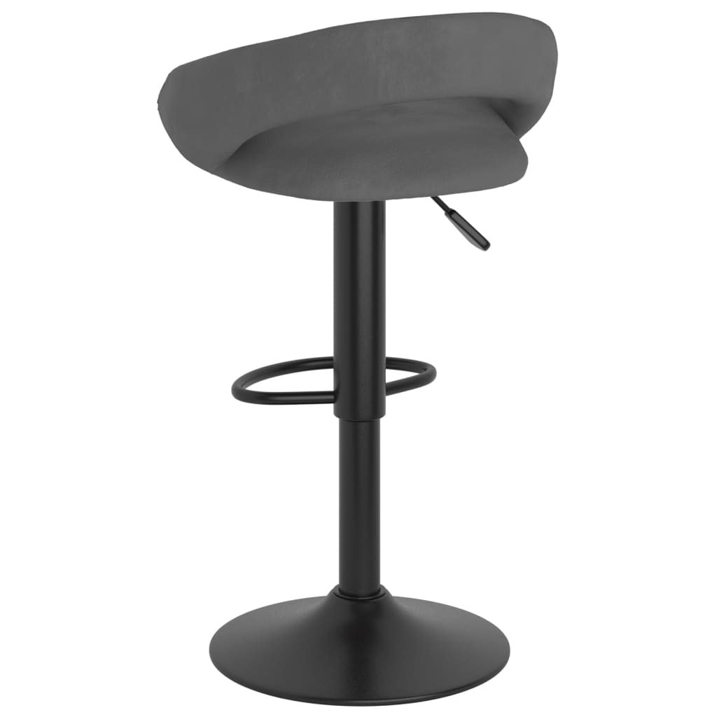 Tabourets de bar lot de 2 gris foncé velours Tabourets de bar vidaXL   