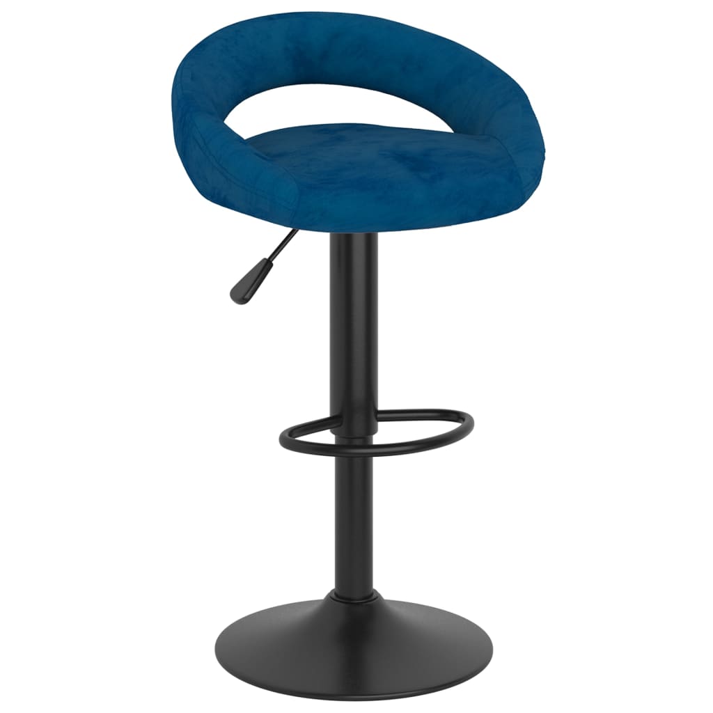 Tabourets de bar lot de 2 bleu velours Tabourets de bar vidaXL