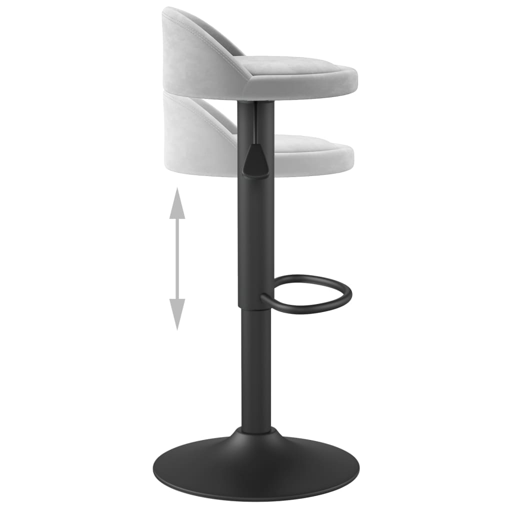 Tabouret de bar Gris clair Velours Tabourets de bar vidaXL   