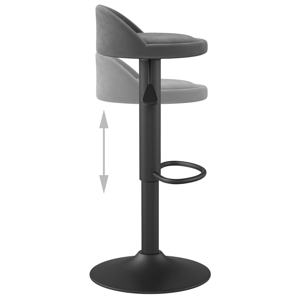 Tabouret de bar Gris foncé Velours Tabourets de bar vidaXL   