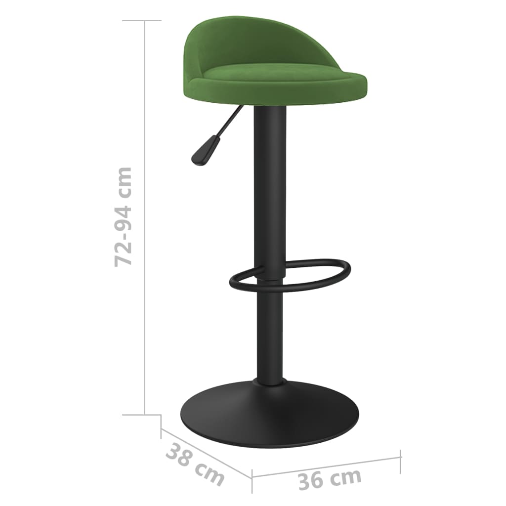 Tabouret de bar Vert foncé Velours Tabourets de bar vidaXL   