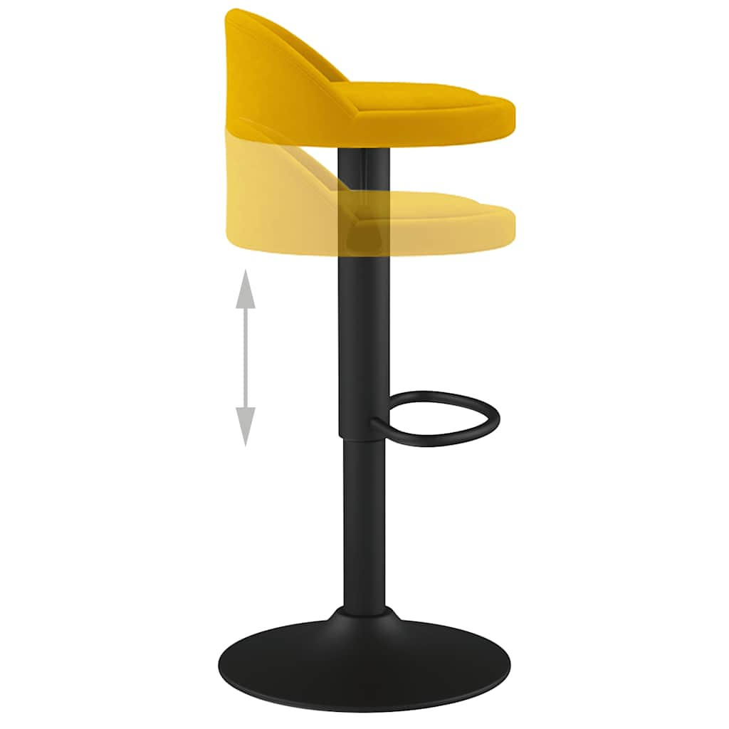 Tabouret de bar jaune velours Tabourets de bar vidaXL