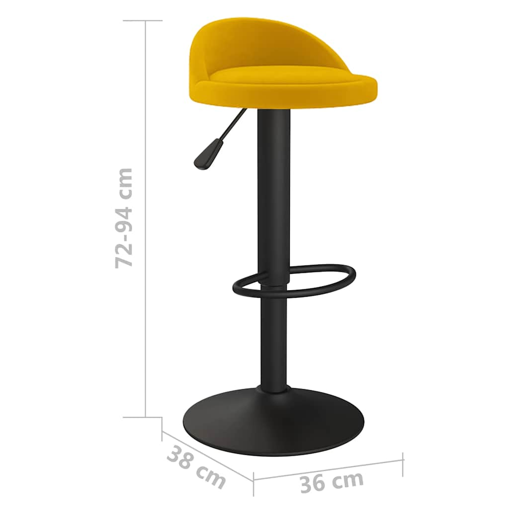 Tabouret de bar jaune velours Tabourets de bar vidaXL