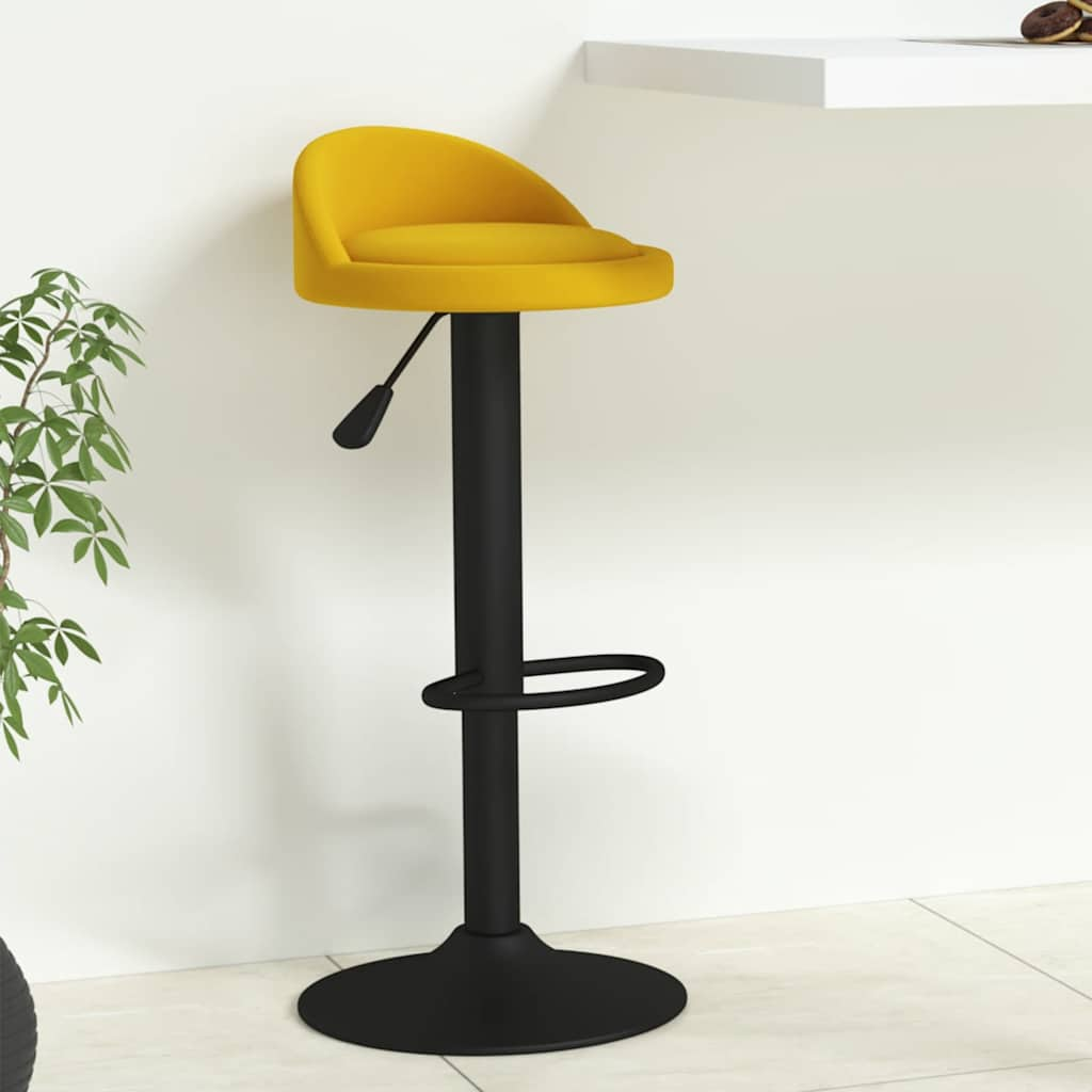 Tabouret de bar jaune velours Tabourets de bar vidaXL