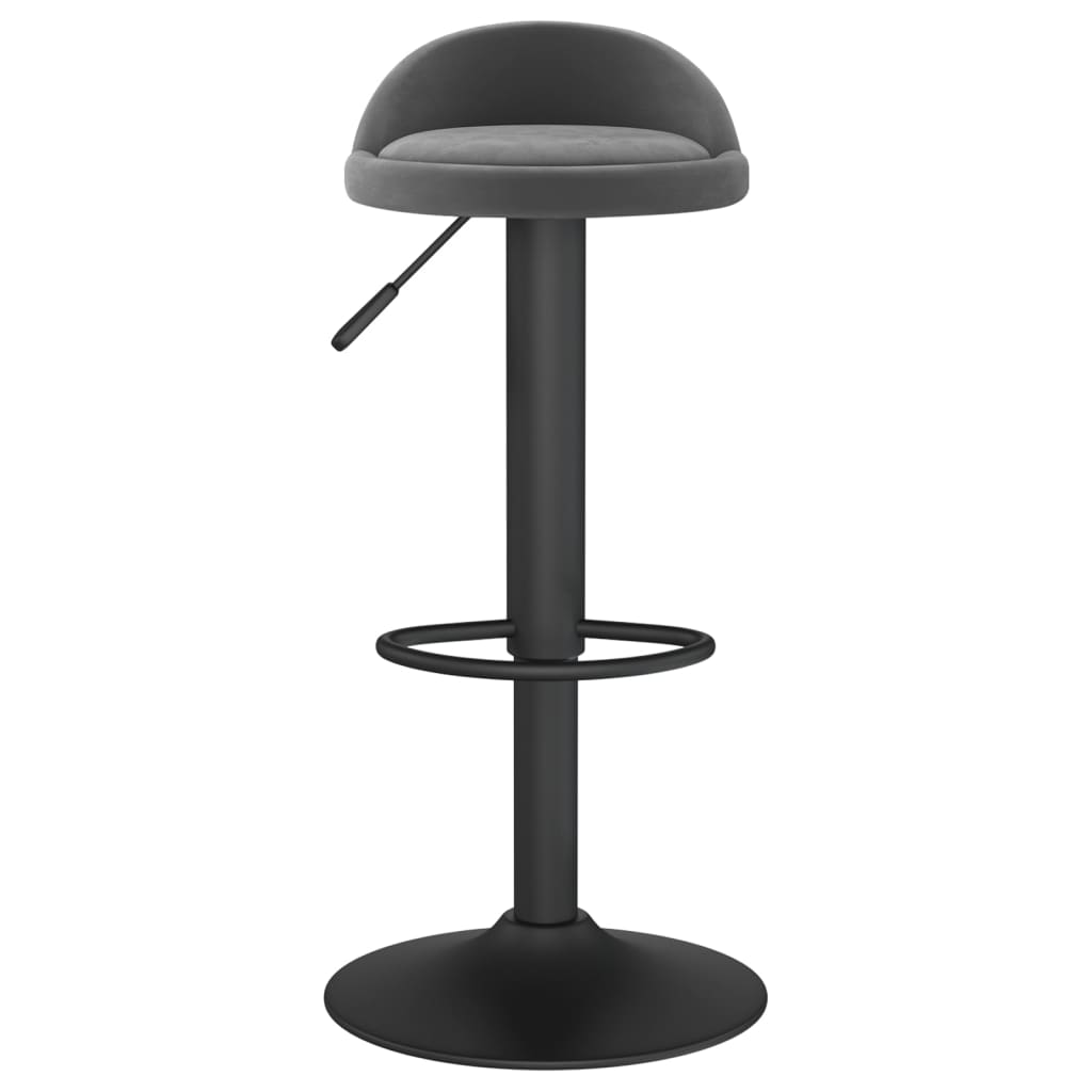 Tabourets de bar lot de 2 gris foncé velours Tabourets de bar vidaXL   