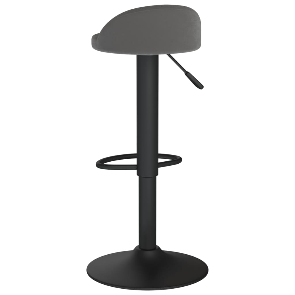 Tabourets de bar lot de 2 gris foncé velours Tabourets de bar vidaXL   