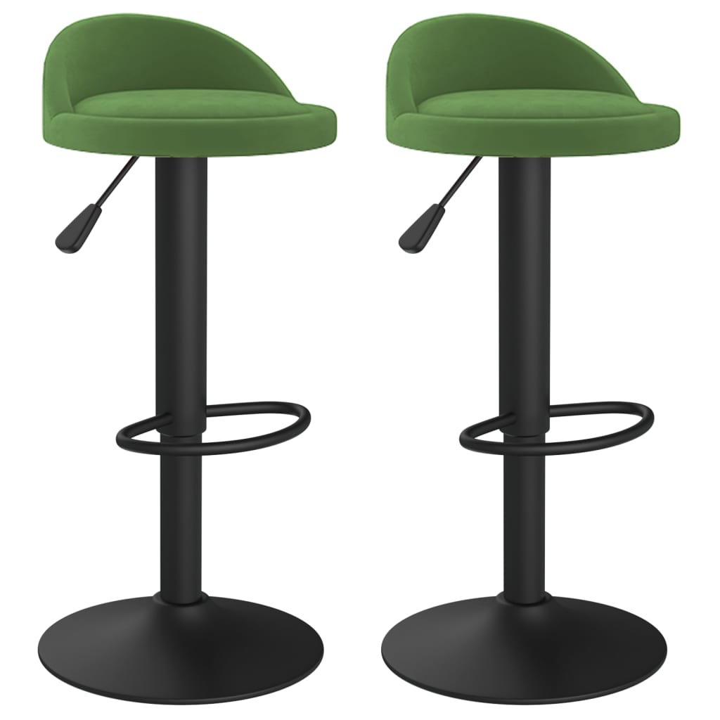 Tabourets de bar lot de 2 vert foncé velours Tabourets de bar vidaXL   