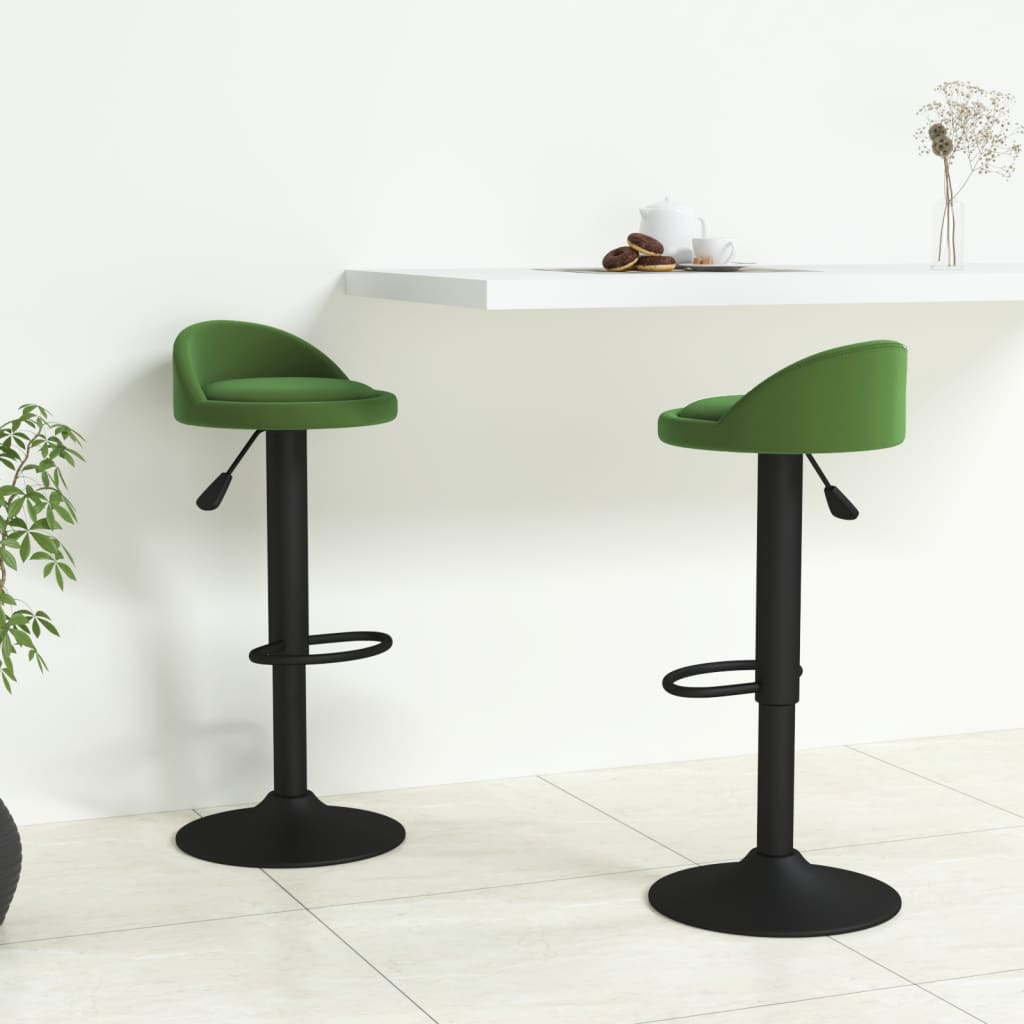 Tabourets de bar lot de 2 vert foncé velours Tabourets de bar vidaXL   