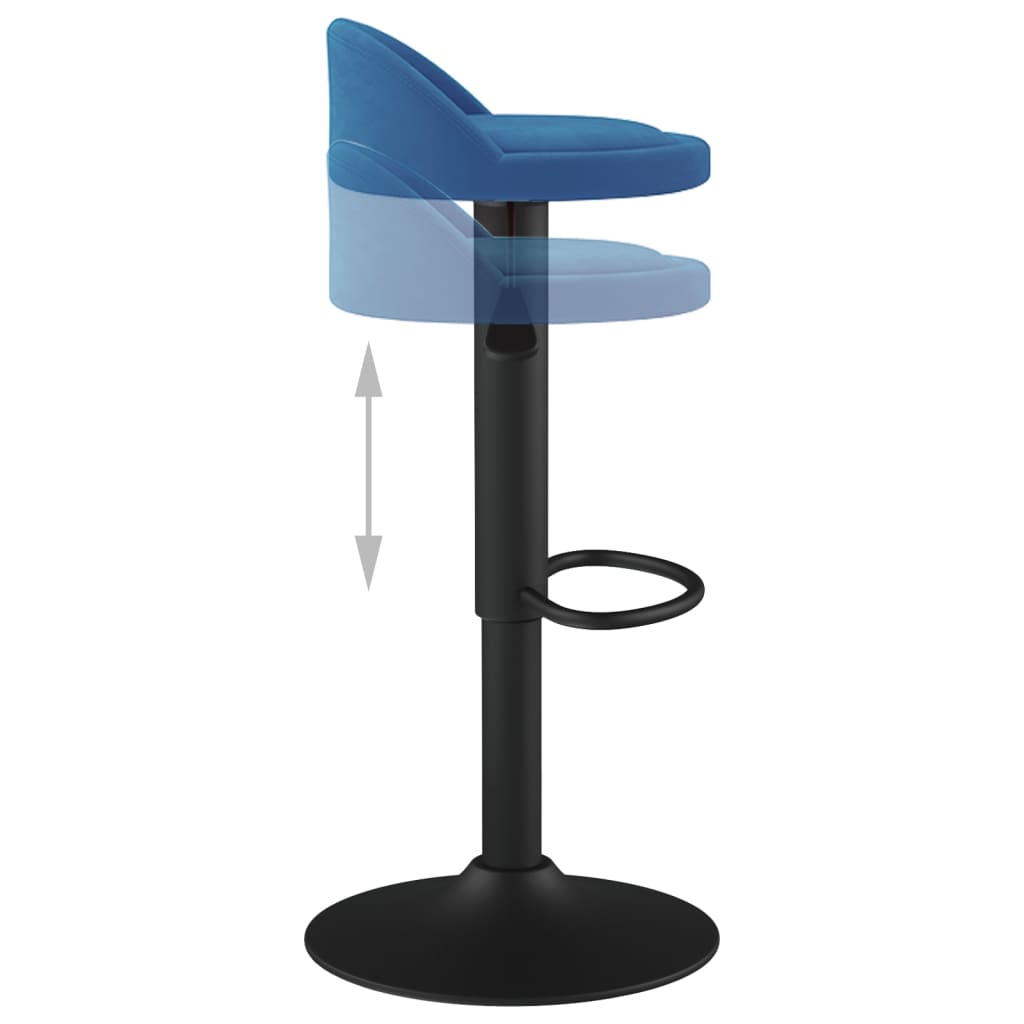 Tabourets de bar lot de 2 bleu velours Tabourets de bar vidaXL   