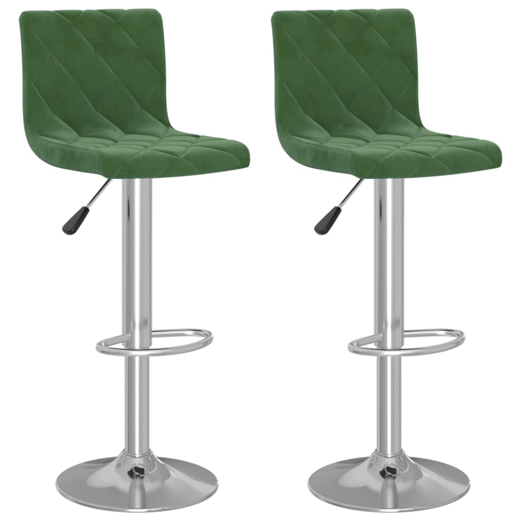 Tabourets de bar lot de 2 vert foncé velours Tabourets de bar vidaXL   