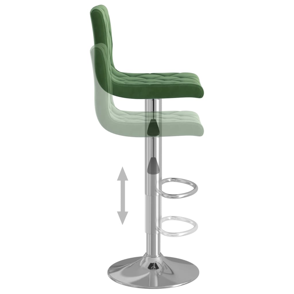 Tabourets de bar lot de 2 vert foncé velours Tabourets de bar vidaXL   