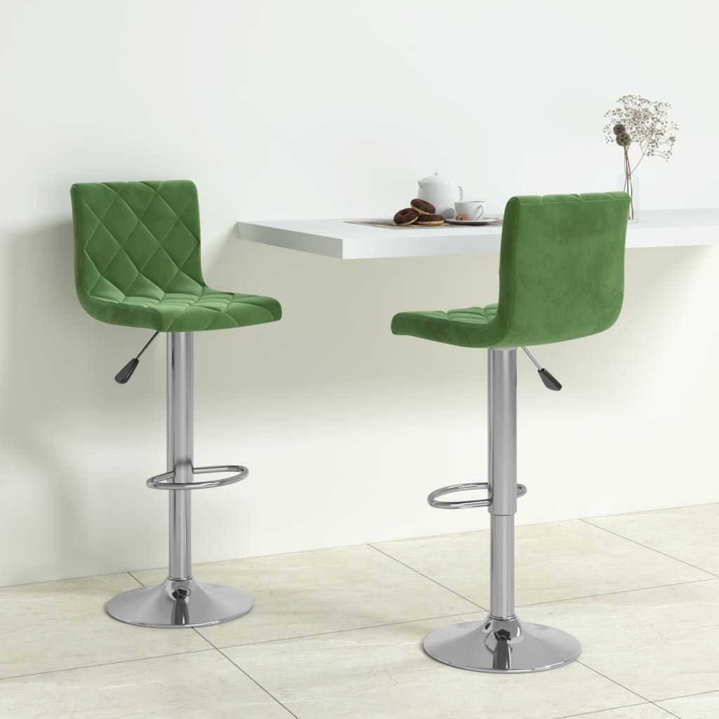 Tabourets de bar lot de 2 vert foncé velours Tabourets de bar vidaXL   