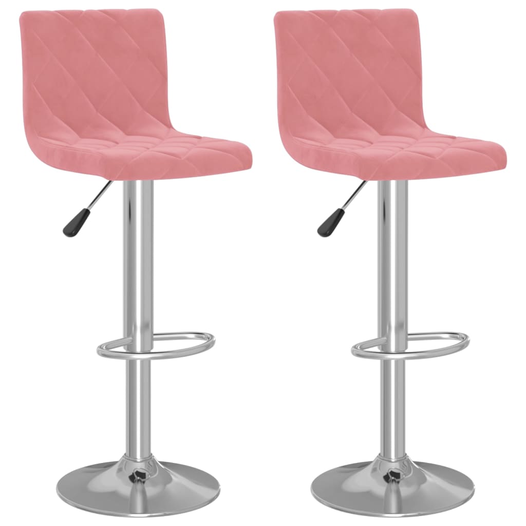 Tabourets de bar lot de 2 rose velours Tabourets de bar vidaXL   