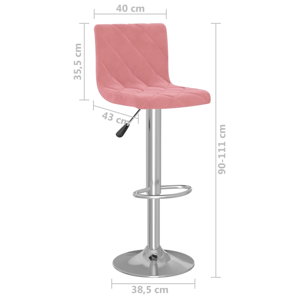 Tabourets de bar lot de 2 rose velours Tabourets de bar vidaXL   