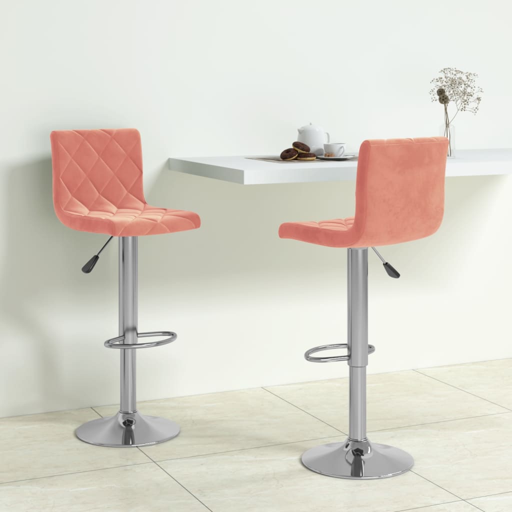 Tabourets de bar lot de 2 rose velours Tabourets de bar vidaXL   