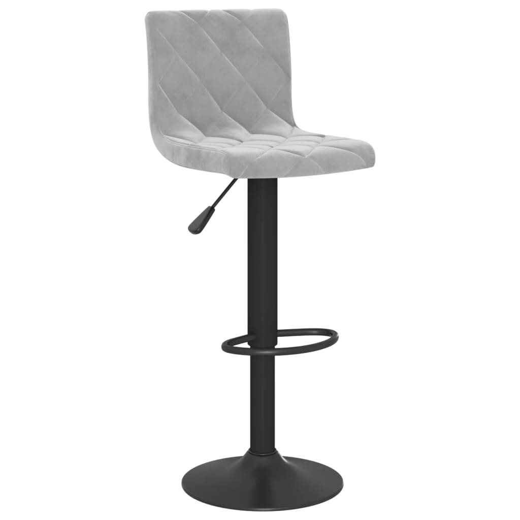 vidaXL Tabourets de bar lot de 2 gris clair velours Tabourets de bar vidaXL