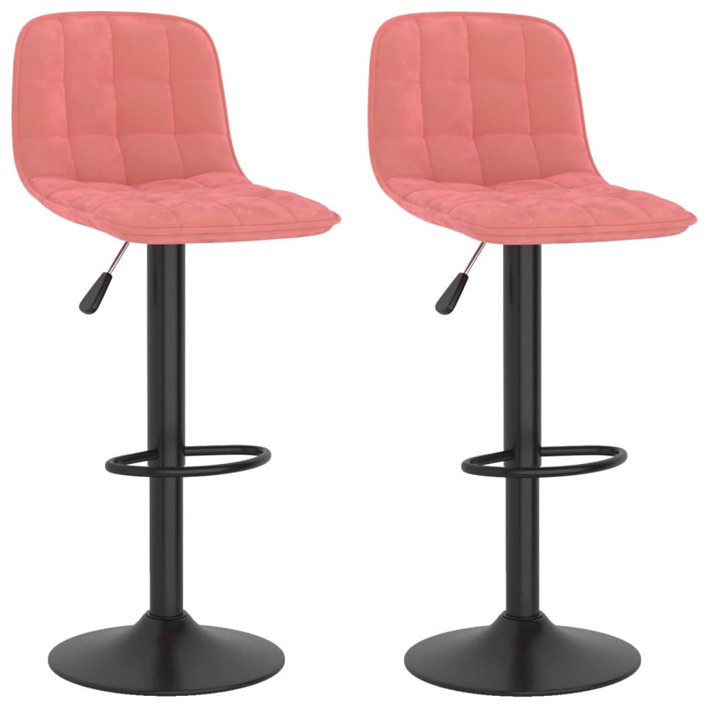 Tabourets de bar lot de 2 rose velours Tabourets de bar vidaXL   