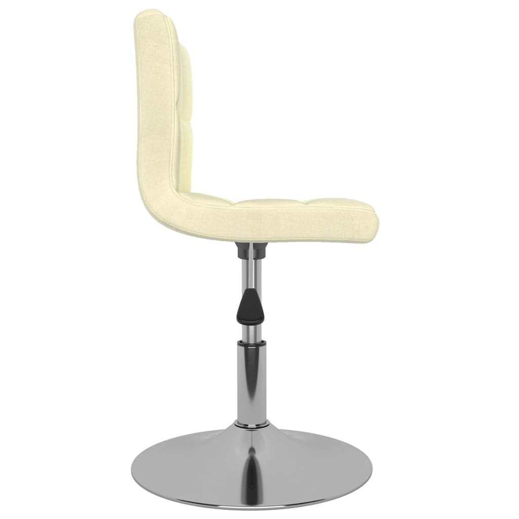 Chaises pivotantes à manger lot de 2 crème tissu Chaises de cuisine vidaXL