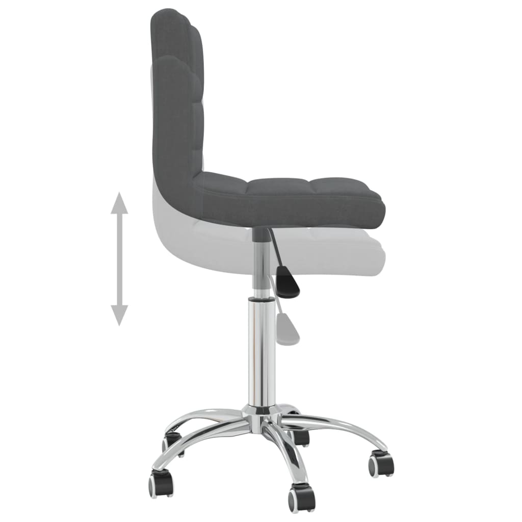 Chaise pivotante de bureau Gris foncé Tissu Chaises de bureau vidaXL