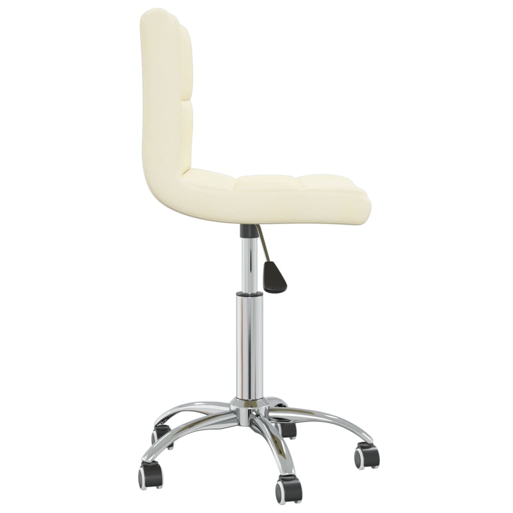 Chaise pivotante de bureau Crème Tissu Chaises de bureau vidaXL