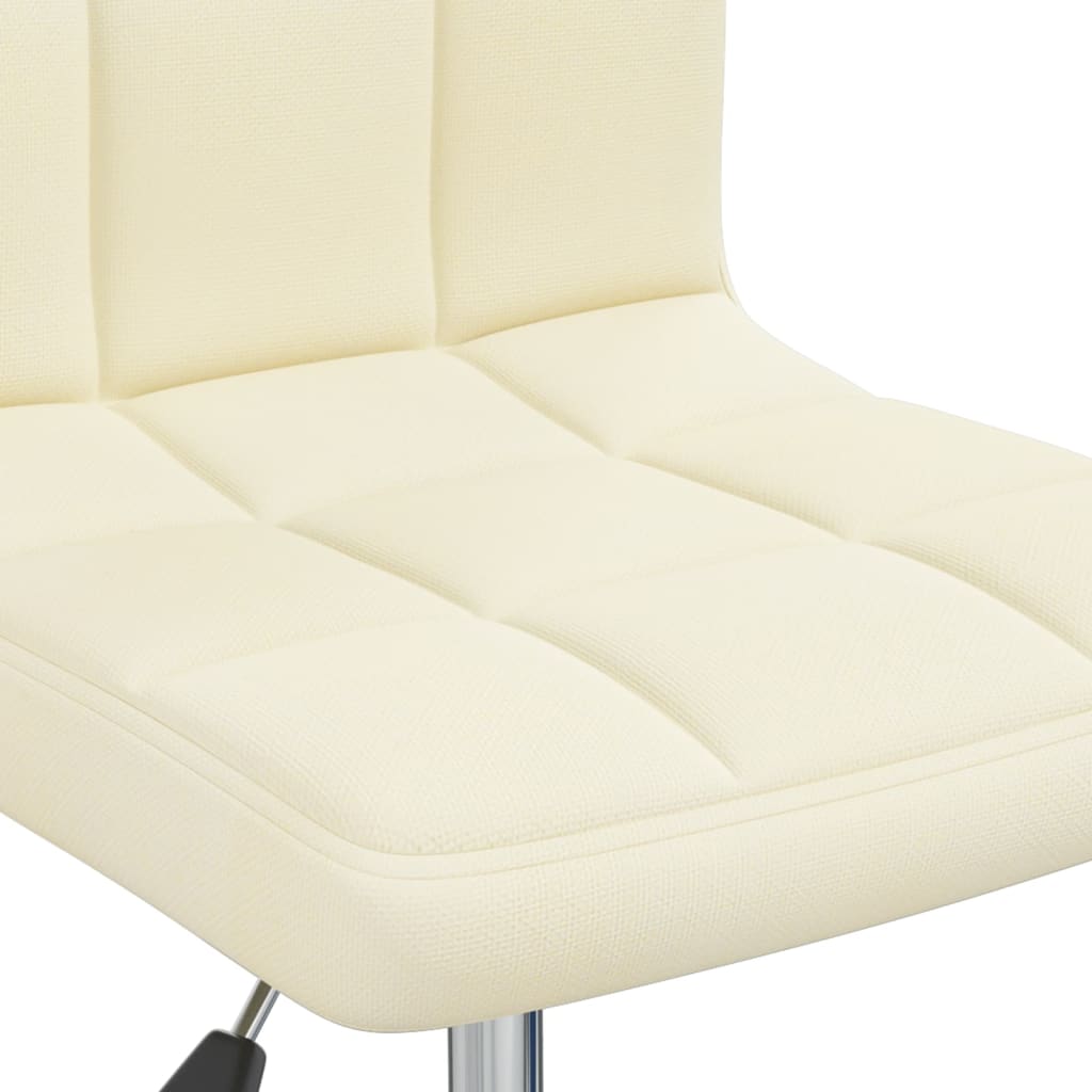 Chaise pivotante de bureau Crème Tissu Chaises de bureau vidaXL