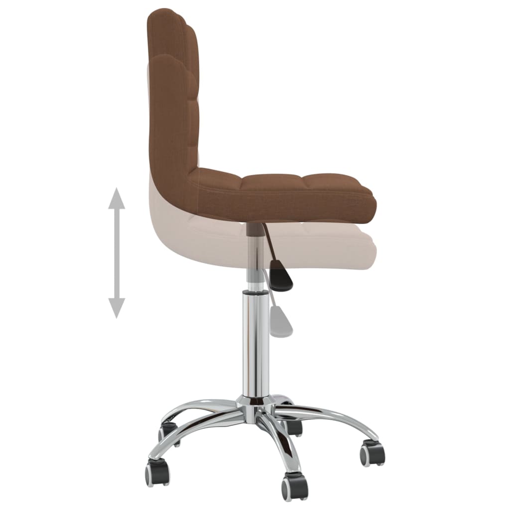 Chaise pivotante de bureau Marron Tissu Chaises de bureau vidaXL