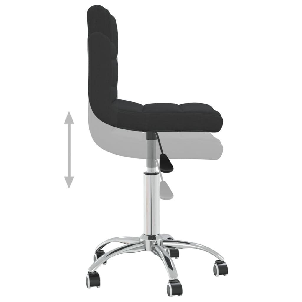 Chaise pivotante de bureau Noir Tissu Chaises de bureau vidaXL