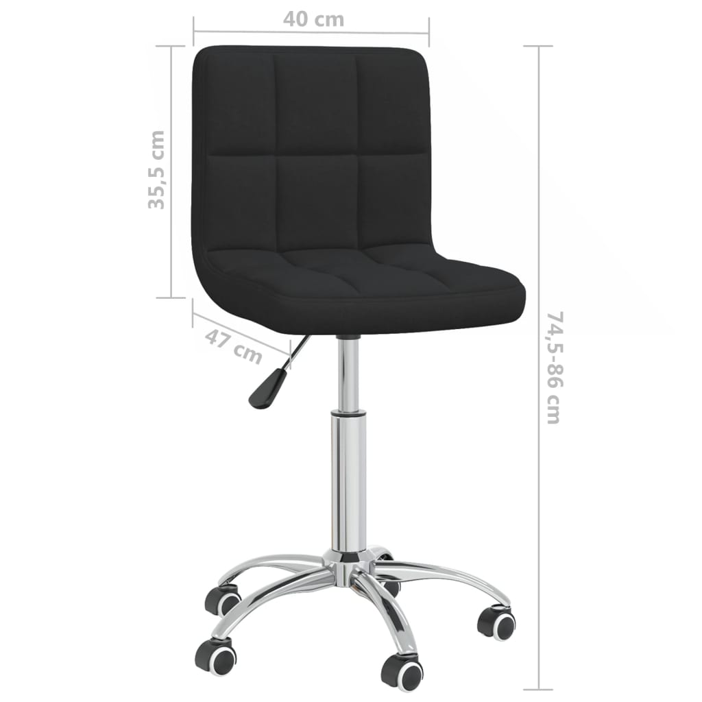 Chaise pivotante de bureau Noir Tissu Chaises de bureau vidaXL