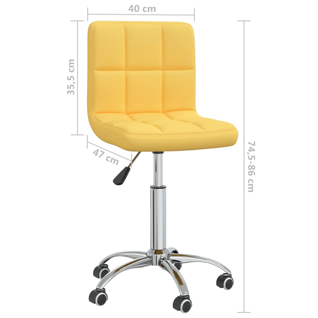 Chaise pivotante de bureau Jaune moutarde Tissu Chaises de bureau vidaXL